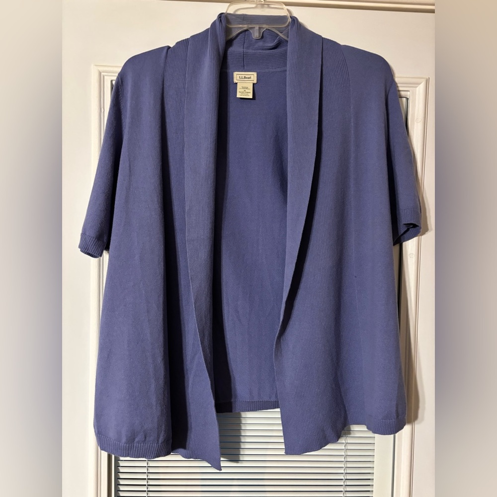 L.L. Bean Women's Lavender Open-Front Cardigan